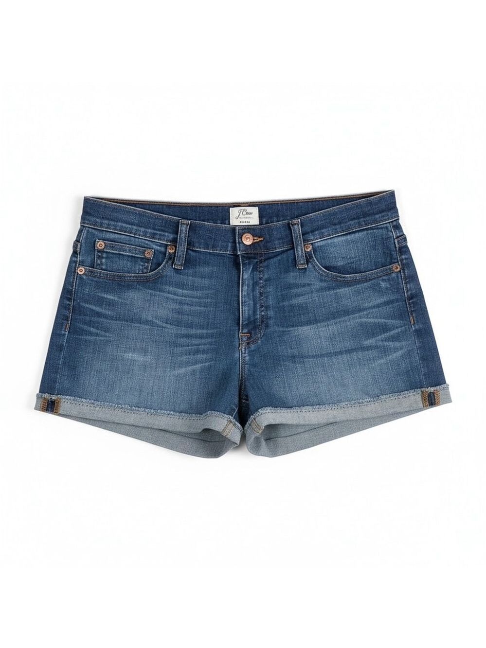 J.Crew Denim Cuffed Jean Shorts Women’s Size 30 Medium Wash Mid Rise Stretch